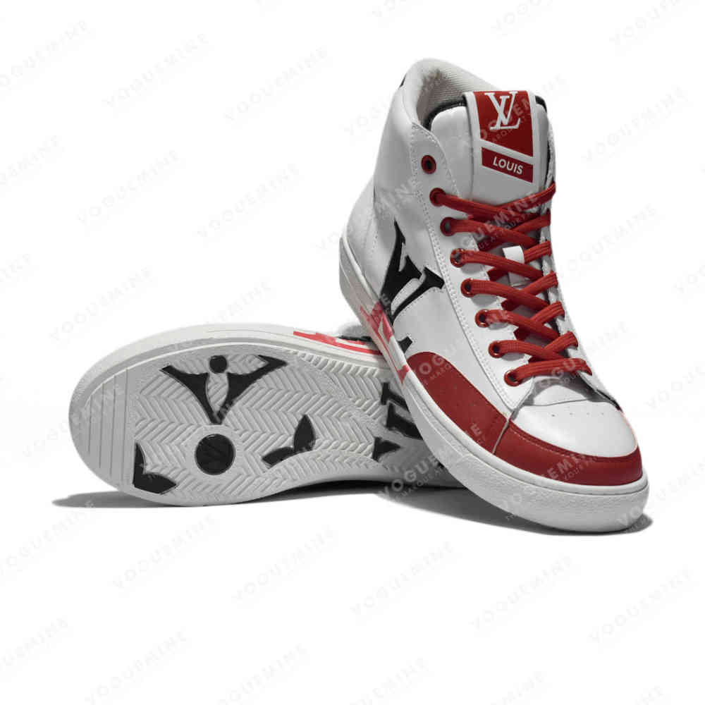Louis Vuitton White & Red Premium Quality Sneakers-thumb-2