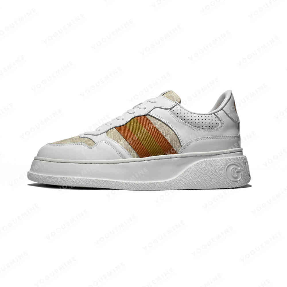 White & Orange Gucci Red Premium Quality Sneakers