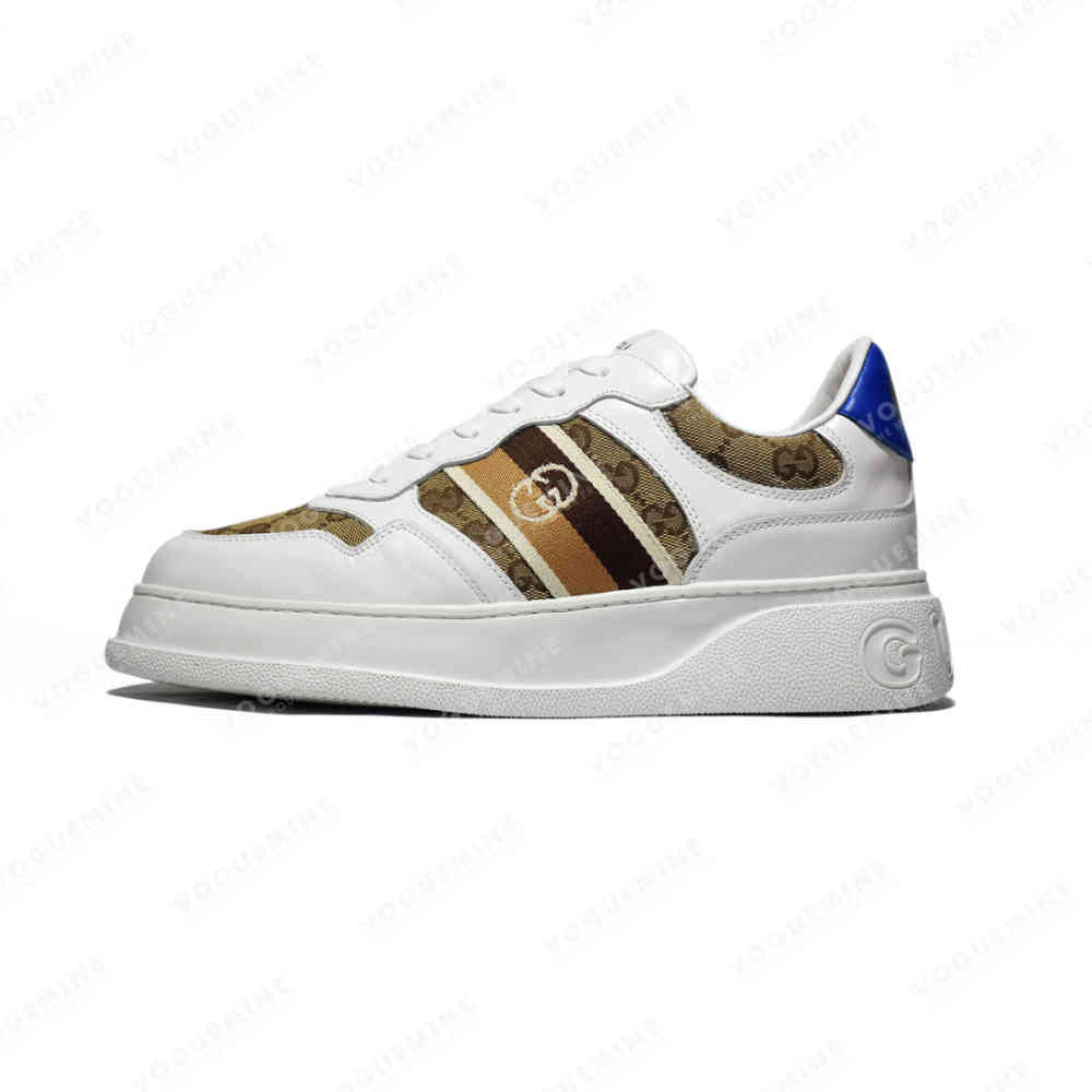 White & Brown Gucci Grey & Blue Premium Quality Sneakers