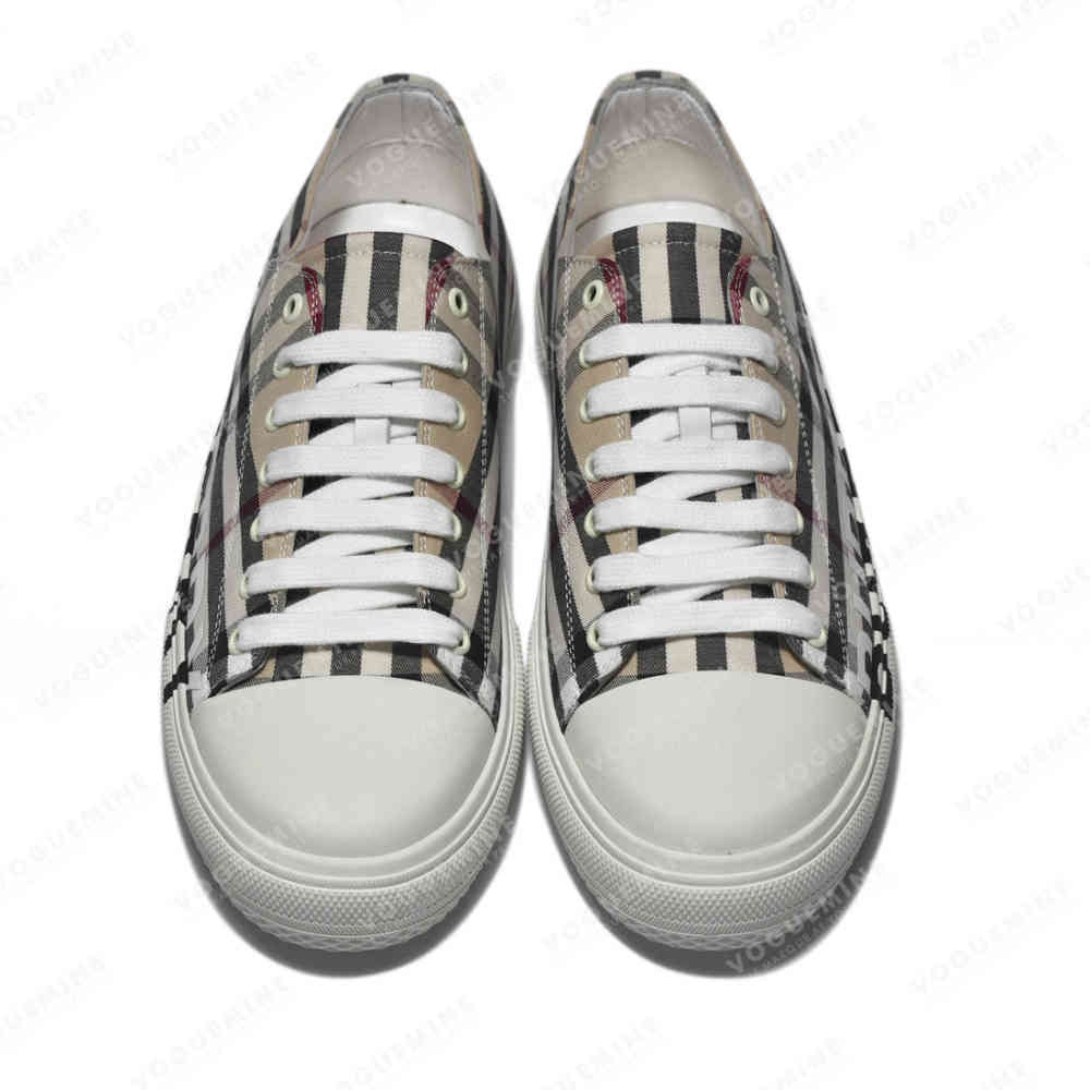 Burberry White Vintage Check Premium Sneakers-thumb-3