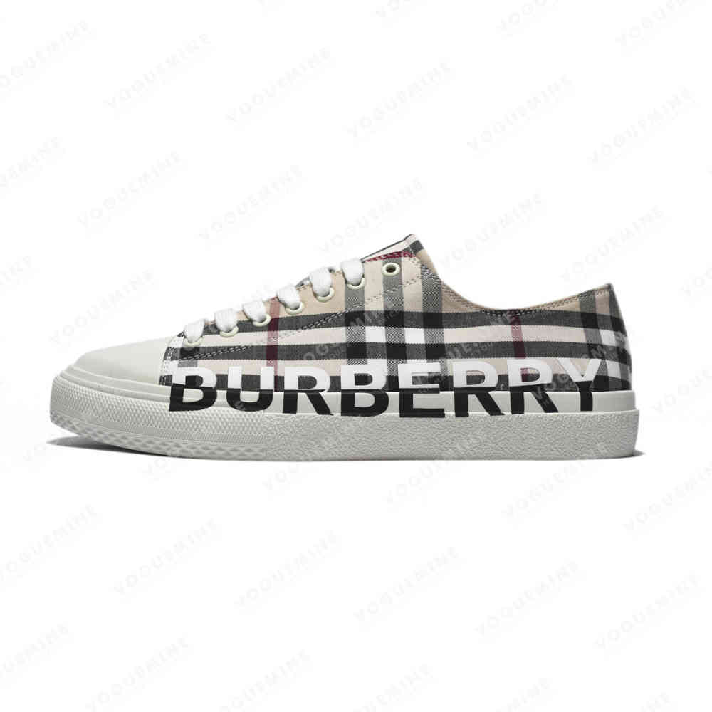 Burberry White Vintage Check Premium Sneakers-thumb-0