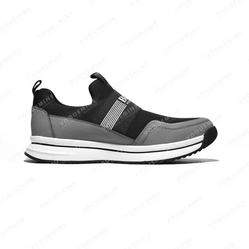 BOSS Black & Grey Premium Quality Sneakers-thumb-1