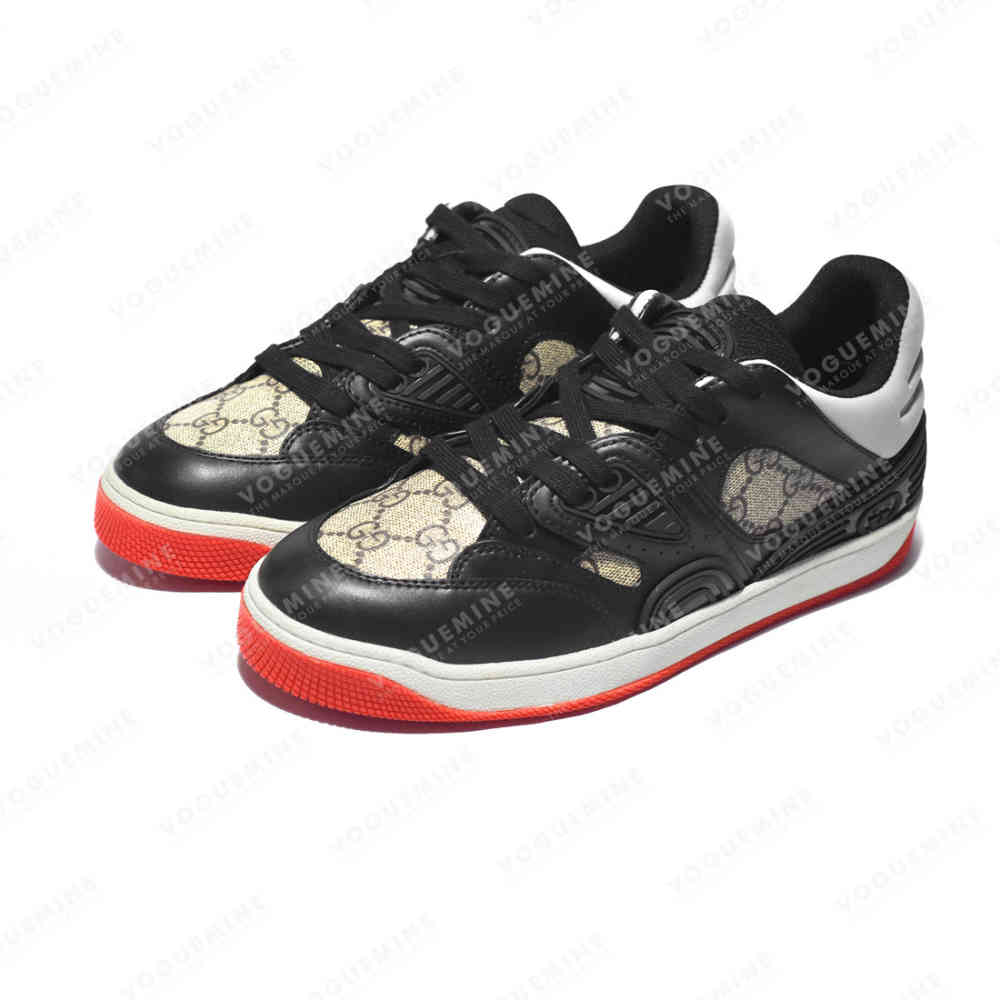 Gucci Black & Red Premium Basket Sneakers-thumb-2