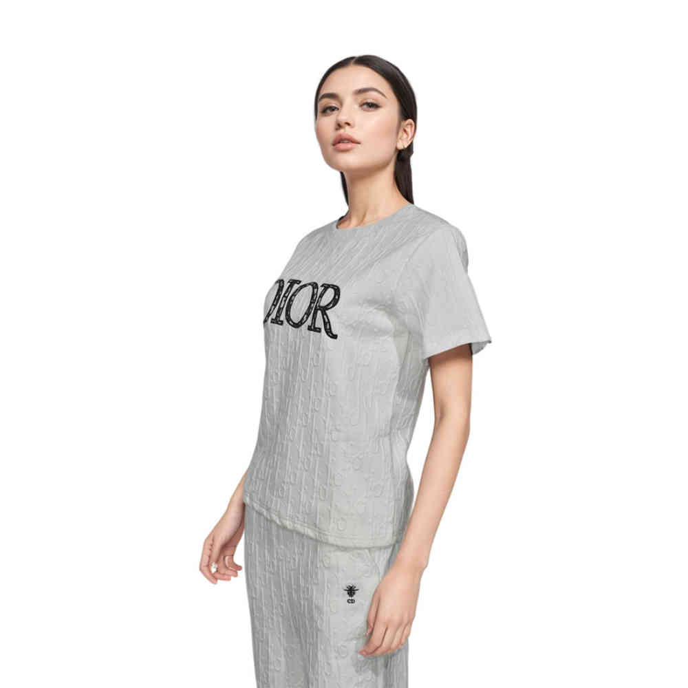 White Dior Embossed Black Premium Luxury Co-ord Set