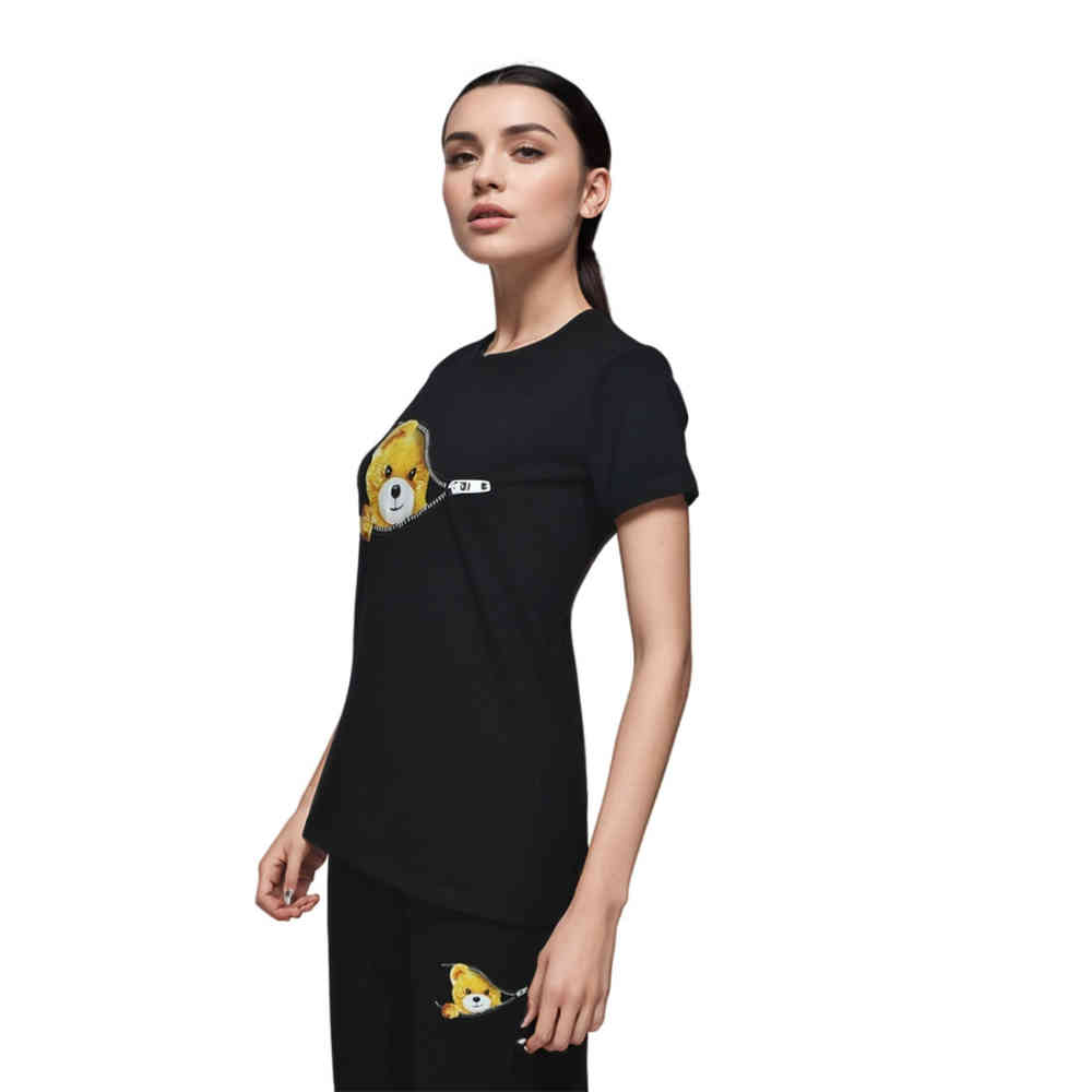 Black Moschino White Premium Cotton Co-ord Set