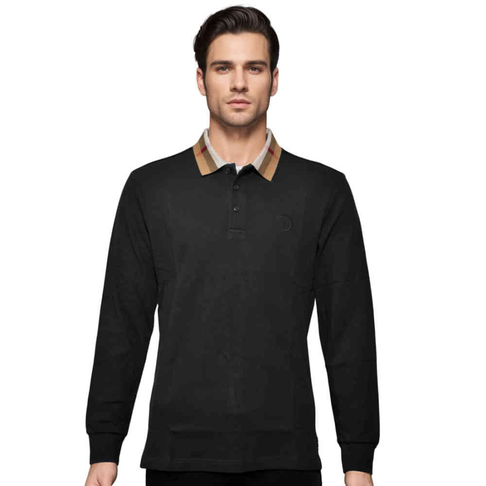 Black Burberry TB Embroidery Green Authentic Polo T-shirt