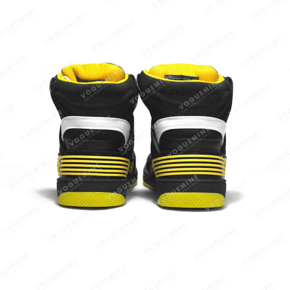 Gucci Yellow & Black Basket High-Top Sneakers-thumb-4