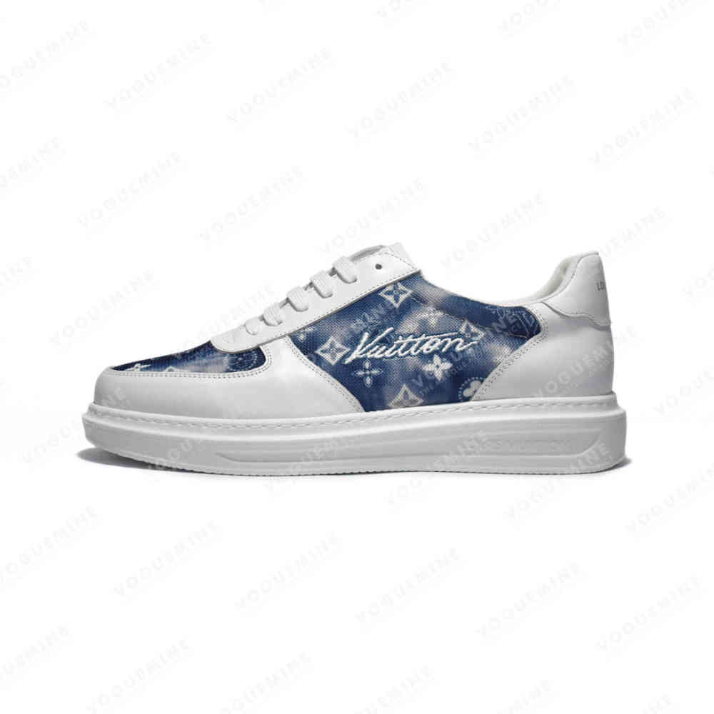 Louis Vuitton White & Blue Premium Quality Sneakers-thumb-0