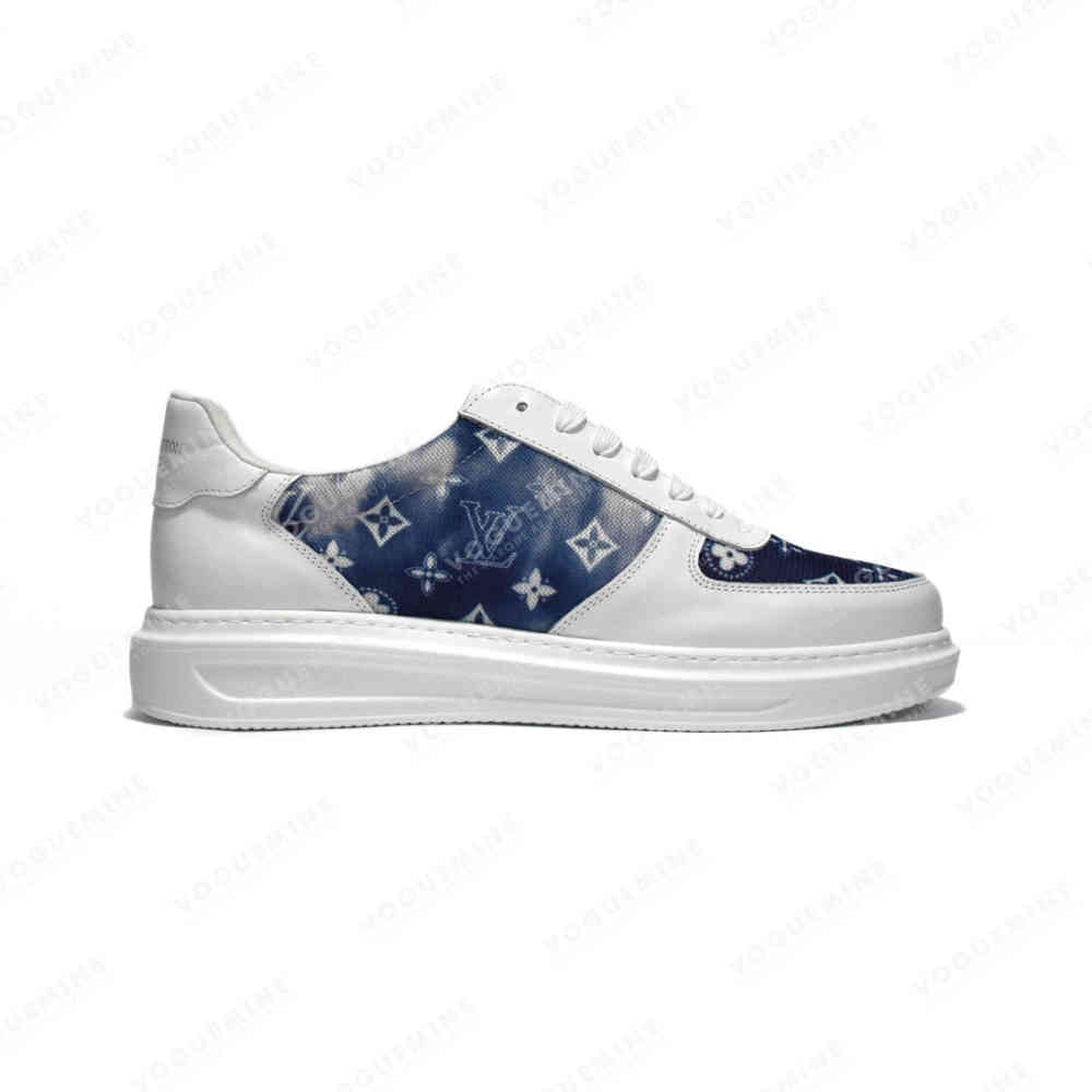 Louis Vuitton White & Blue Premium Quality Sneakers-thumb-1