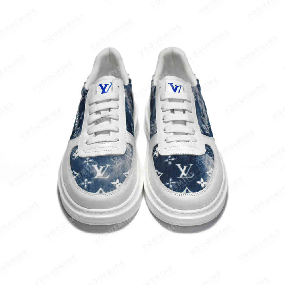Louis Vuitton White & Blue Premium Quality Sneakers-thumb-3