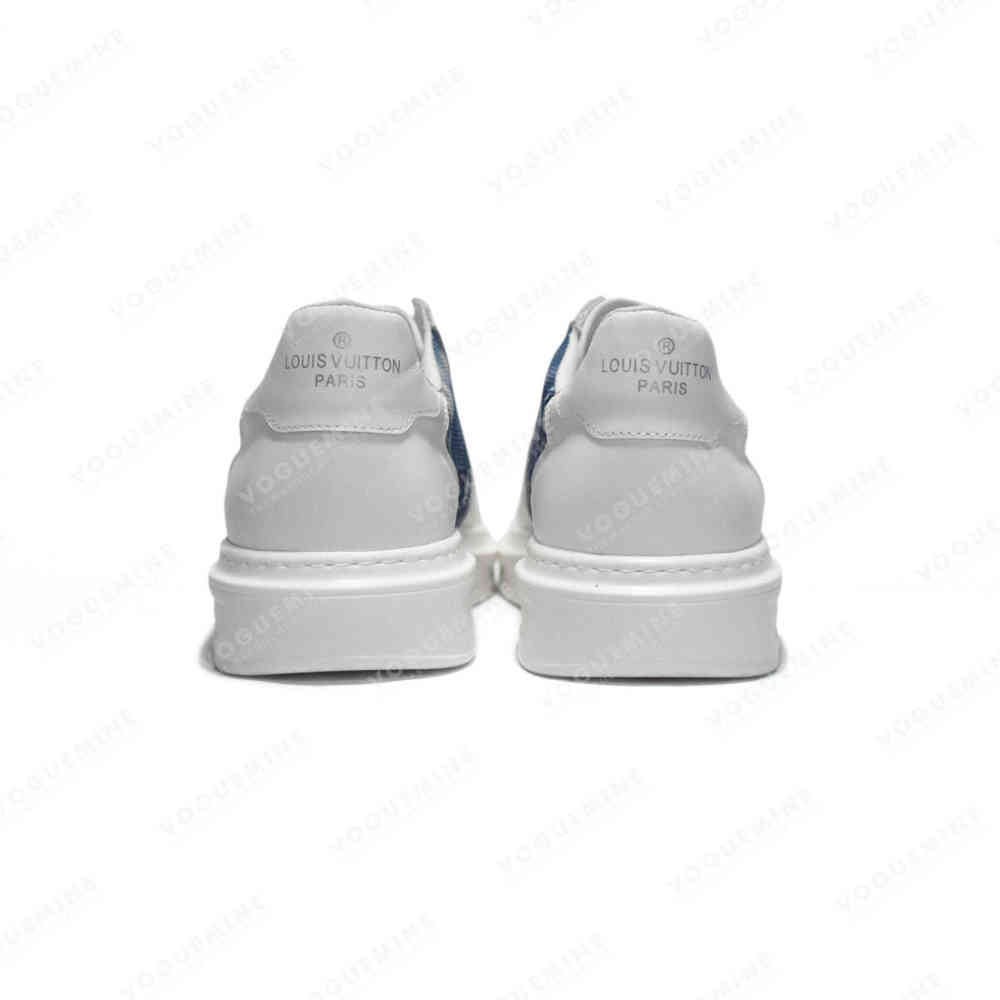 Louis Vuitton White & Blue Premium Quality Sneakers-thumb-4
