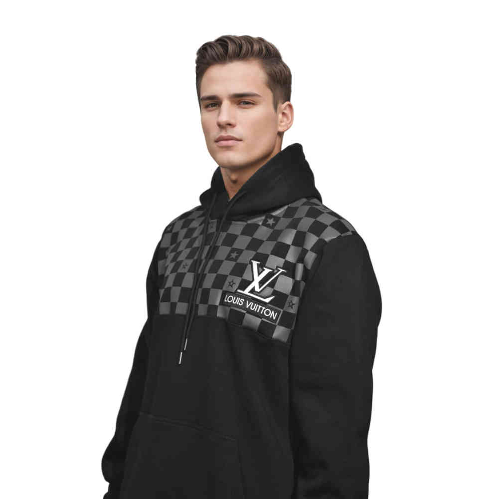 Black Louis Vuitton Brown Premium Quality Hoodie