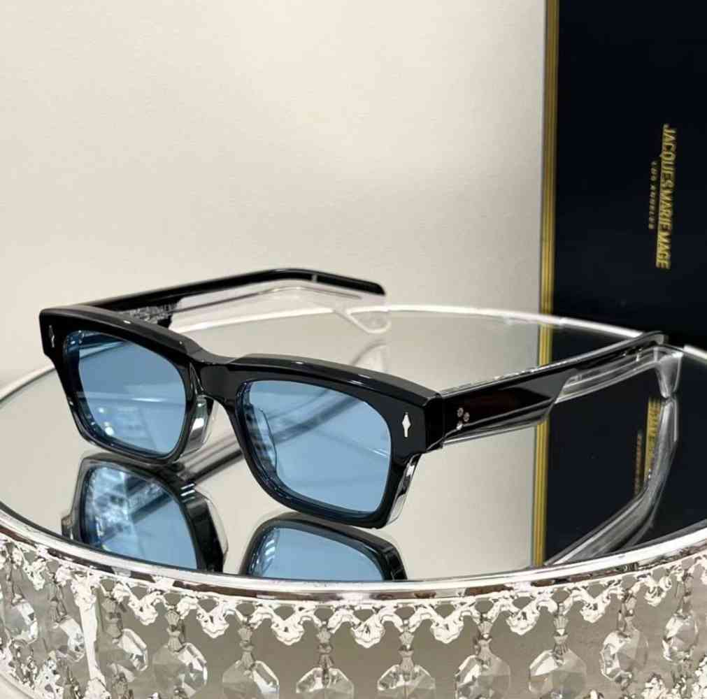 Black & Blue Jacques Marie Mage Black & Brown Luxury Sunglasses
