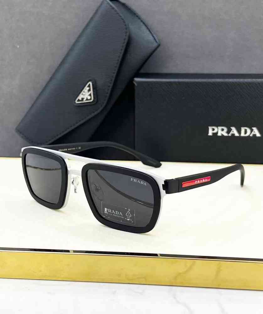 Black & Silver Prada Brown Luxury Sunglasses