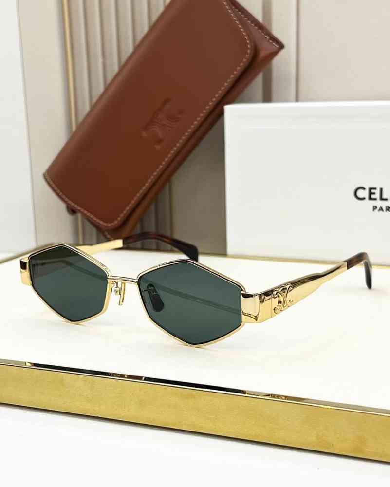 Green & Golden Celine Black & Silver Luxury Sunglasses