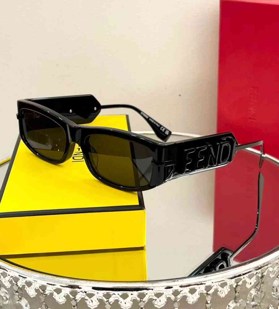 Black Fendi Black & Silver Luxury Sunglasses