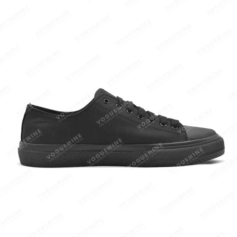 Burberry Logo Print Black Gabardine Sneakers-thumb-1