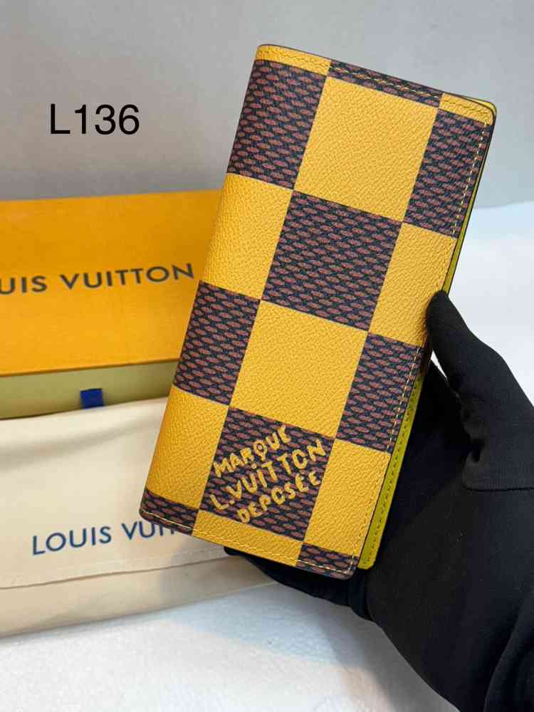 Yellow Louis Vuitton Green Premium Long Wallet
