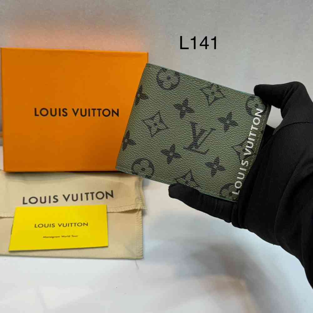 Olive Green Louis Vuitton Blue Premium Compact Wallet