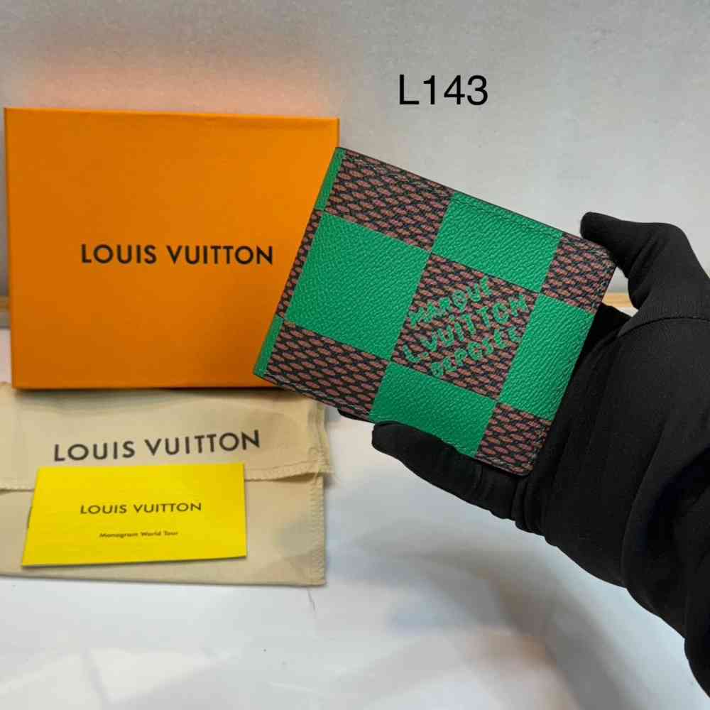 Green Louis Vuitton Blue Premium Compact Wallet