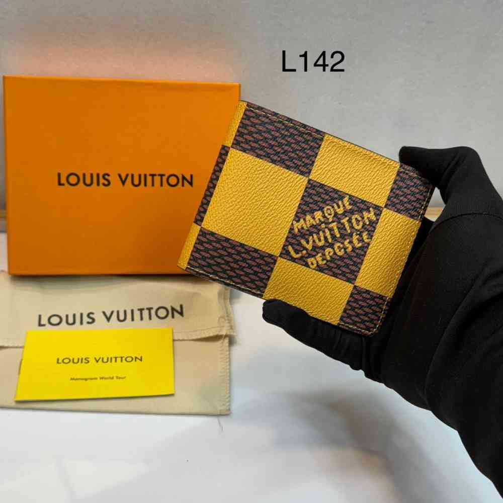 Yellow Louis Vuitton Blue Premium Compact Wallet