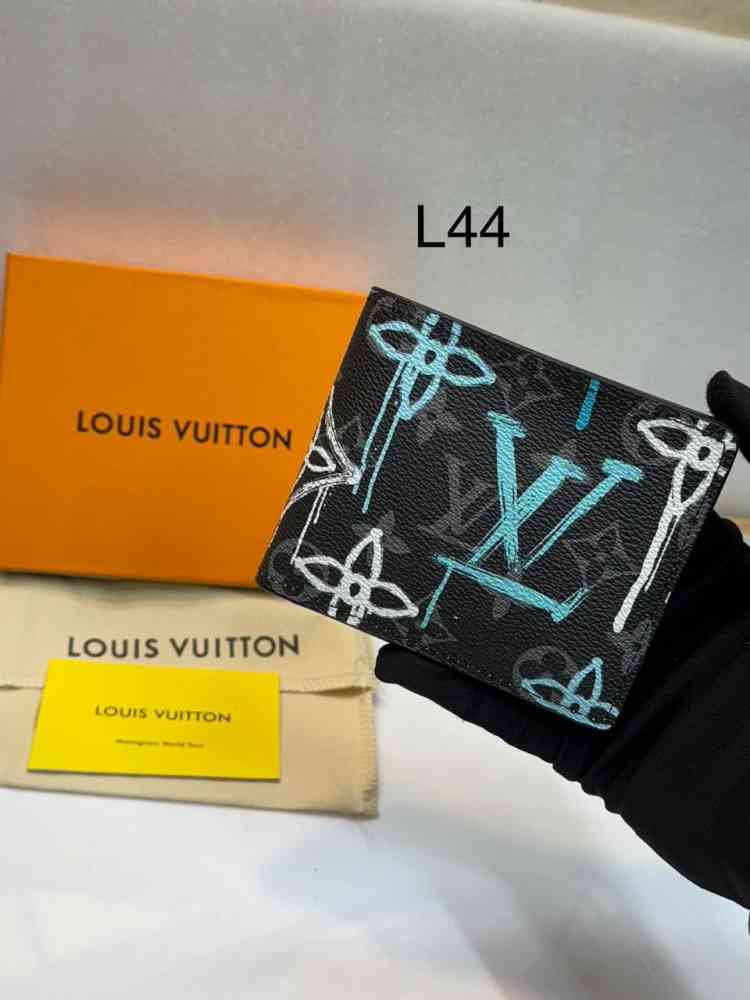 Blue Louis Vuitton Red Premium Compact Wallet