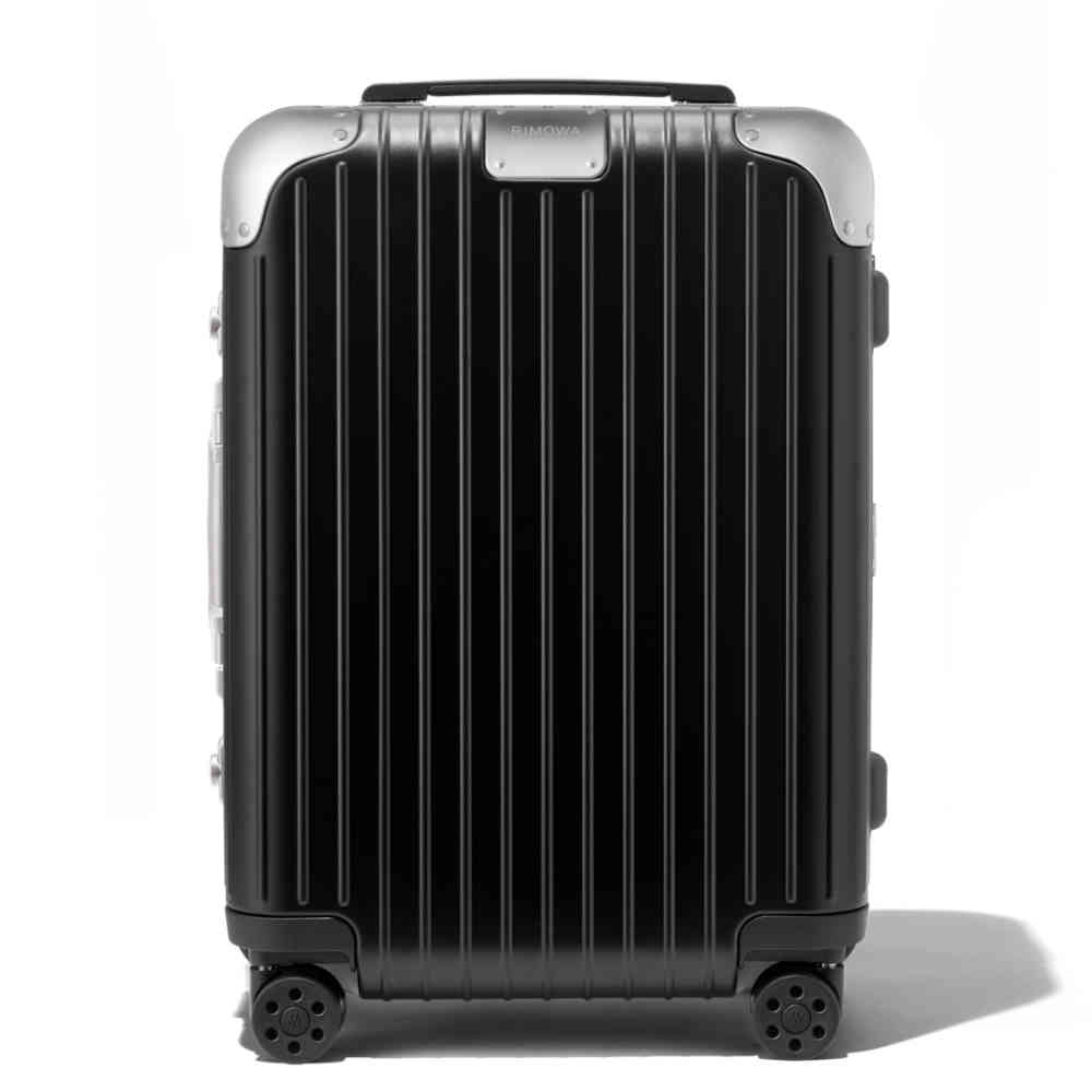 Black Rimowa Steel Blue Premium Cabin Trolley Bag