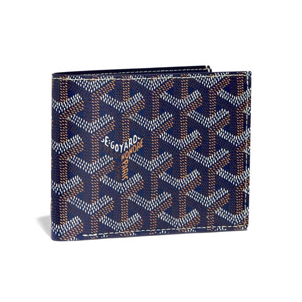 Navy Blue Goyard Wine Premium Compact Wallet