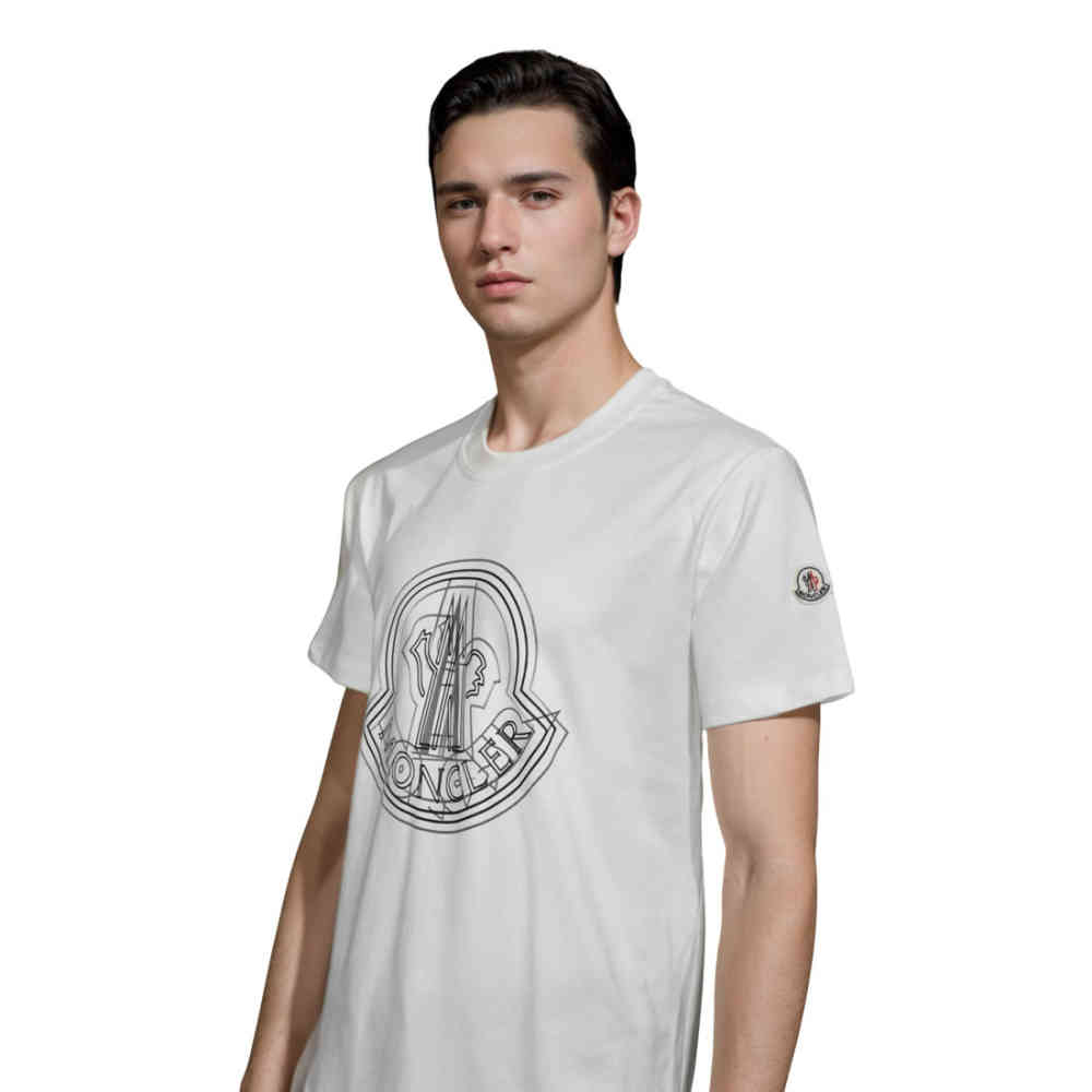 Moncler White Premium Quality T-shirt-thumb-2