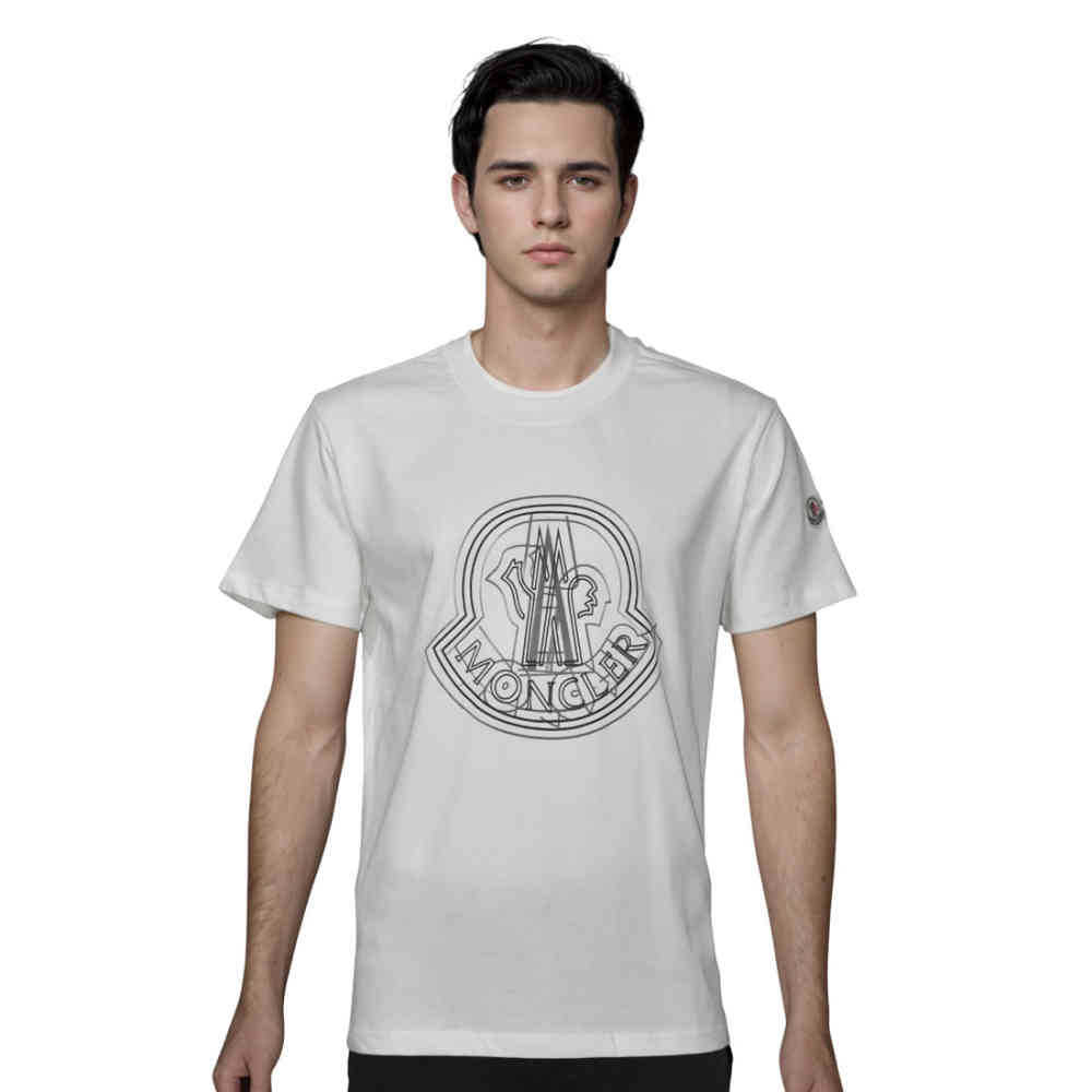 White Moncler Black Premium Quality T-shirt