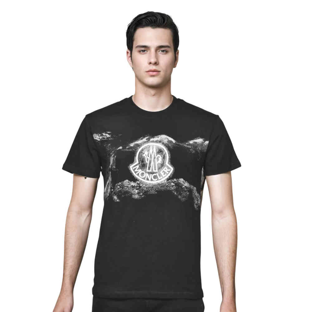 Black Moncler White Premium Quality T-shirt
