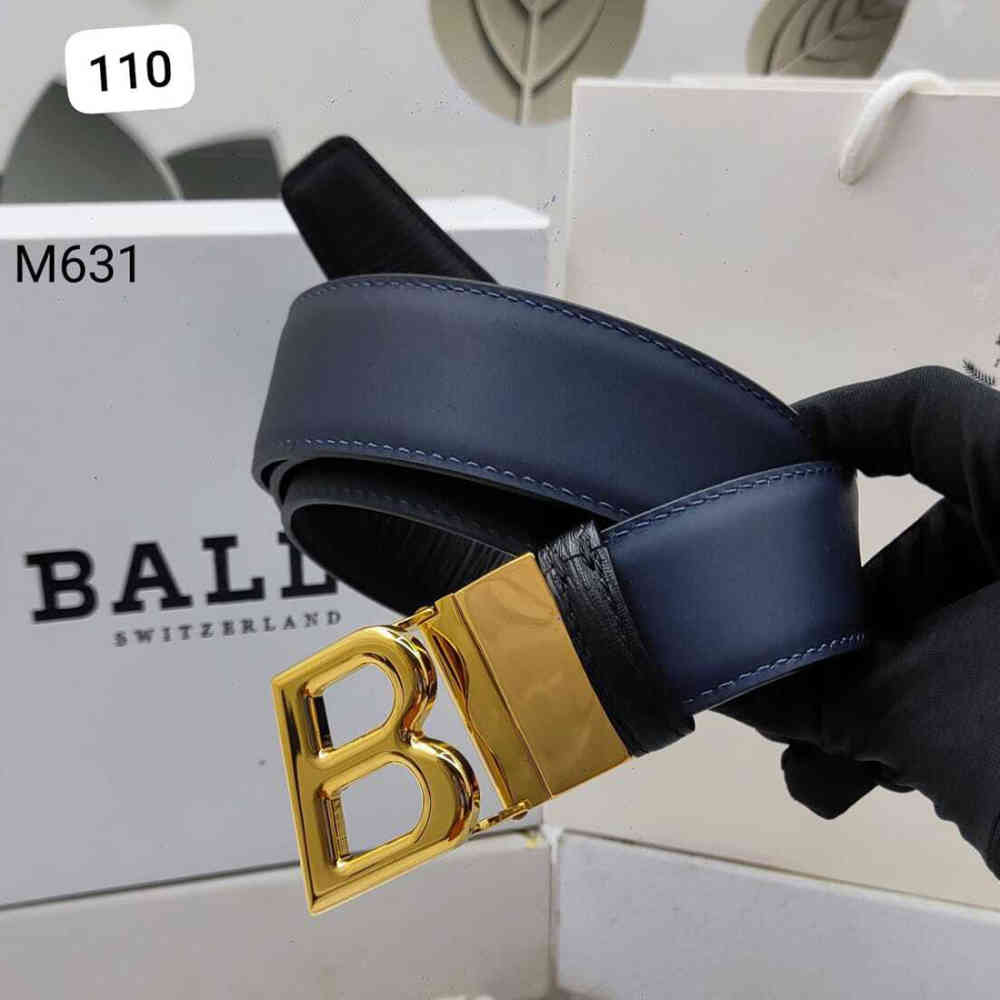 Golden Bally Silver Premium Quality Leather Belt