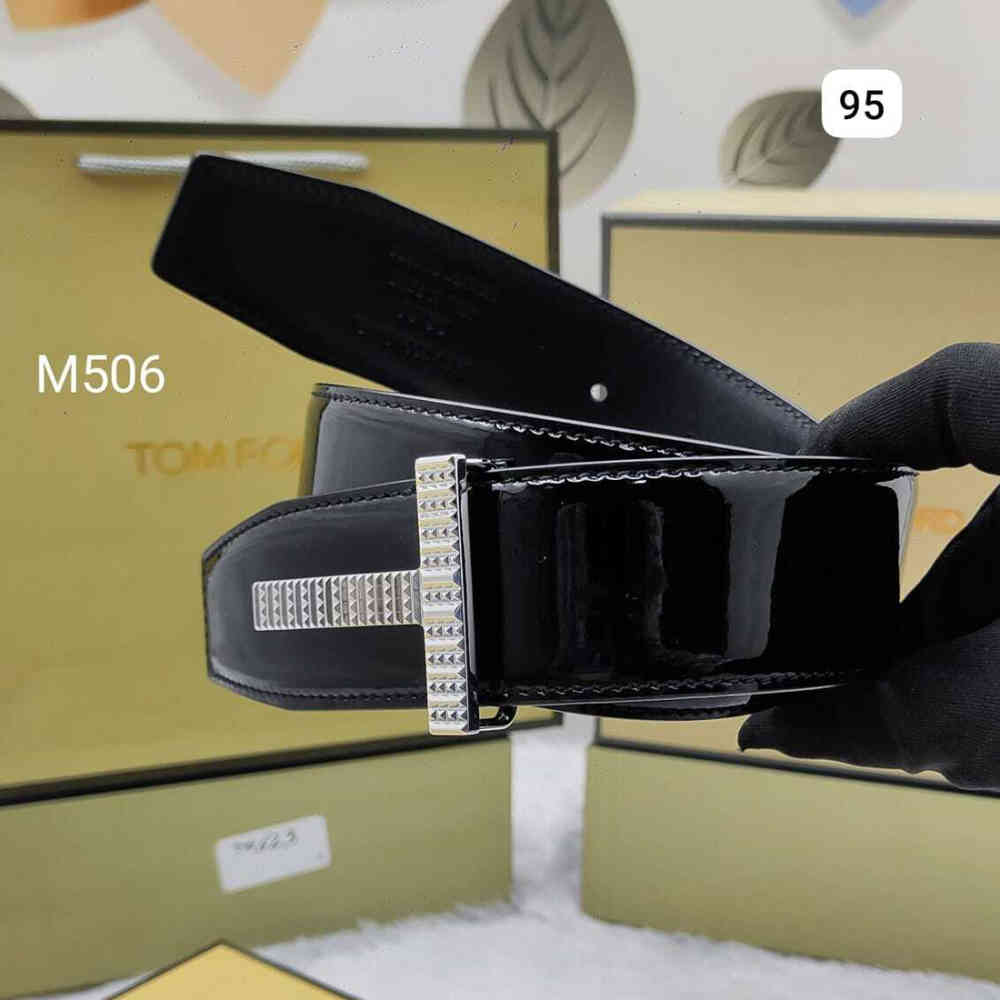 Silver Tom Ford Golden Premium Quality Leather Belt