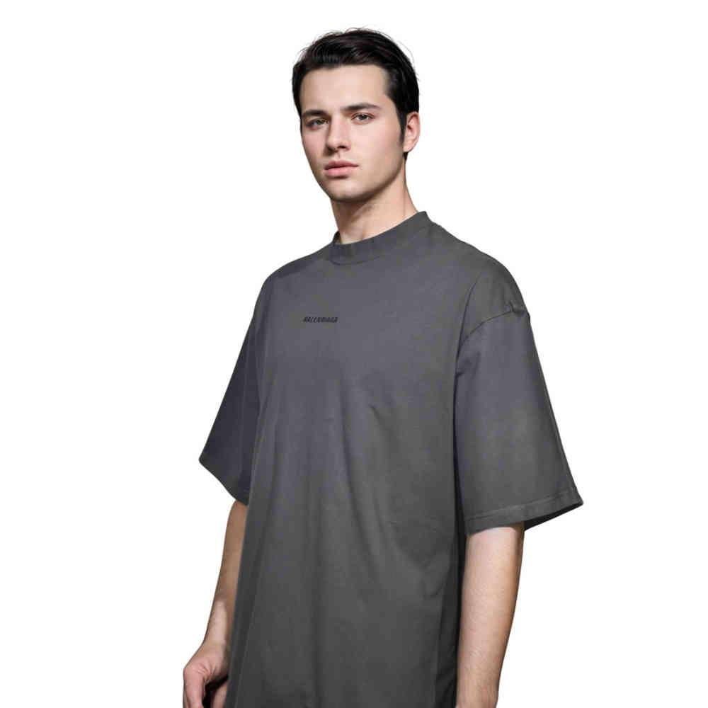 Balenciaga Grey Premium Quality T-shirt-2