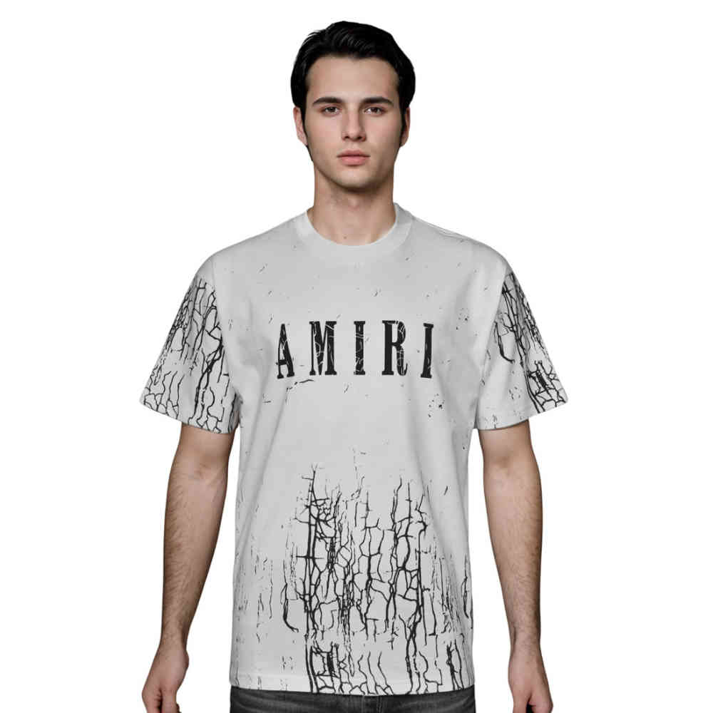 White Amiri Black Premium Quality T-shirt