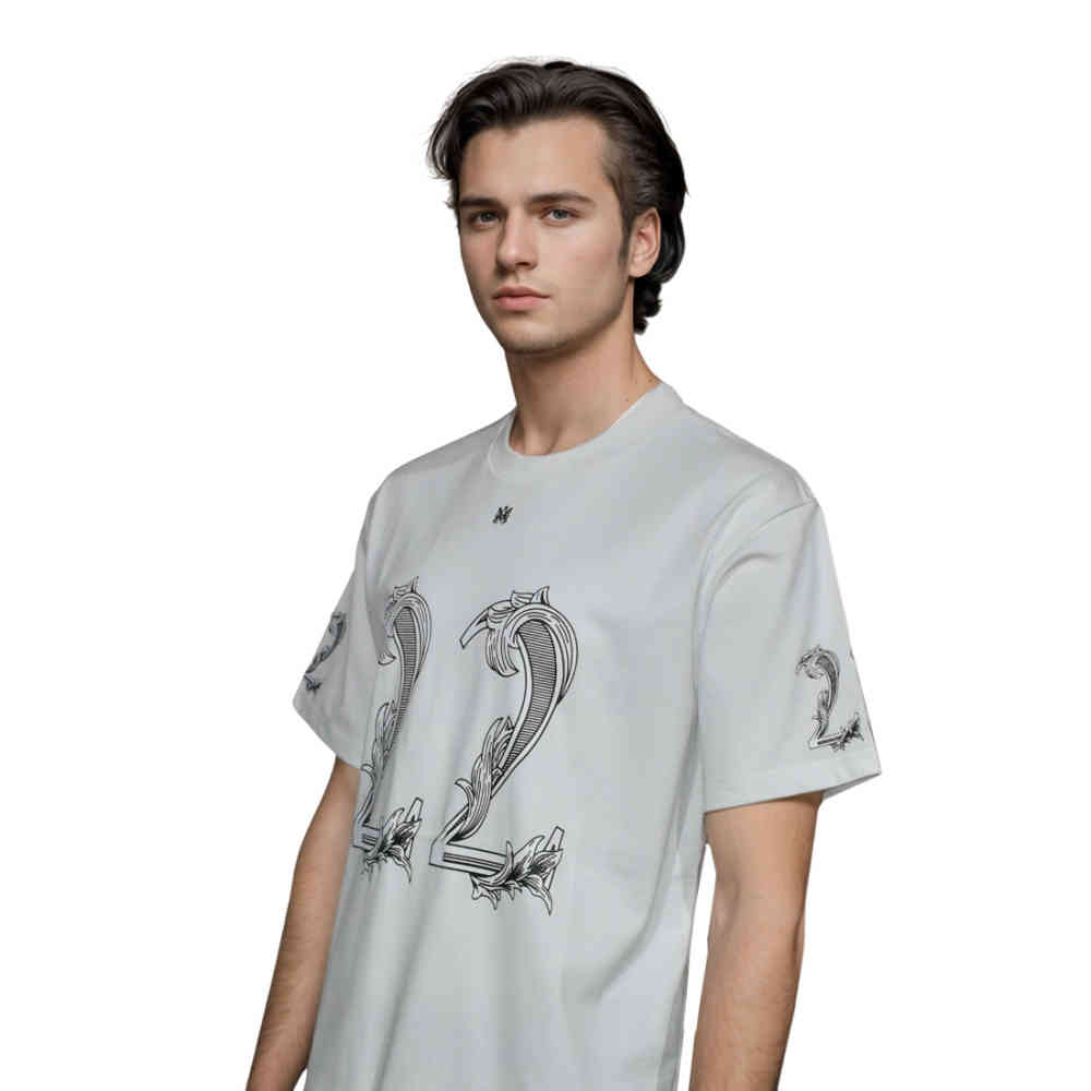 Amiri White Premium Quality T-shirt-thumb-2