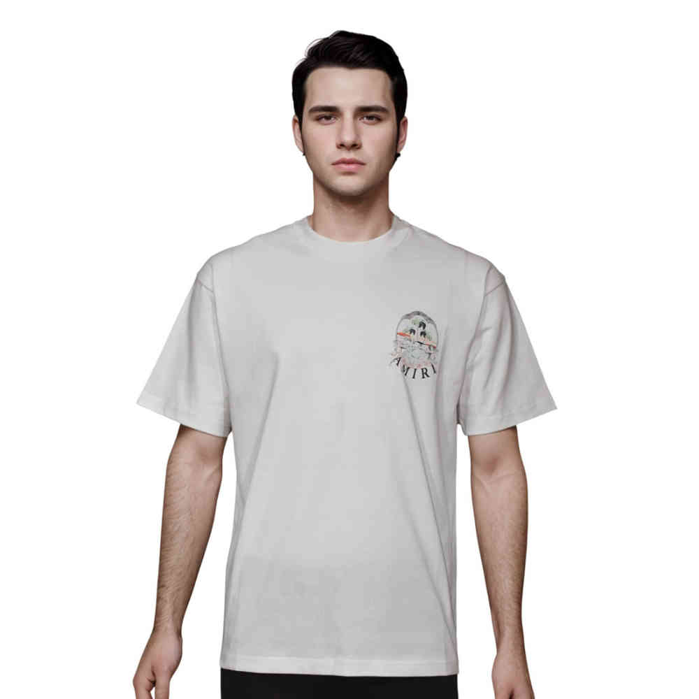White Amiri Black Premium Quality T-shirt