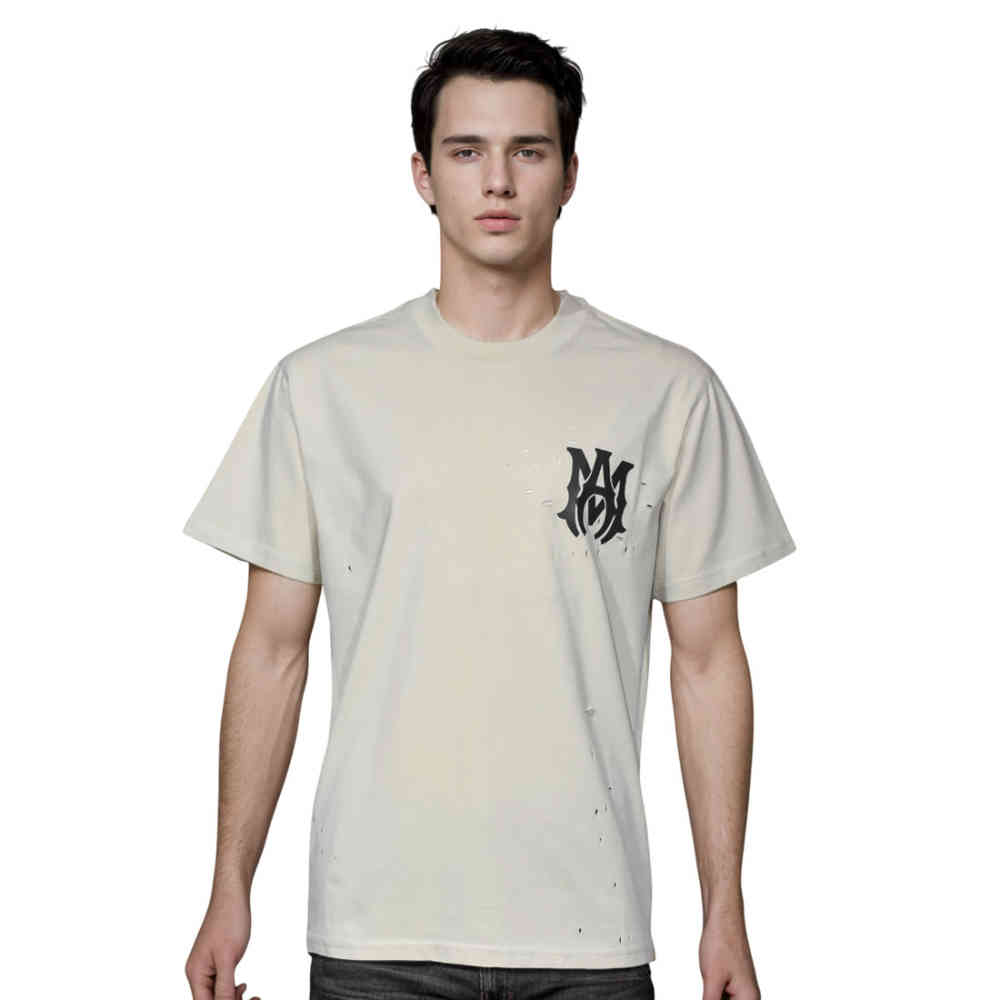Cream Amiri Black Premium Quality T-shirt