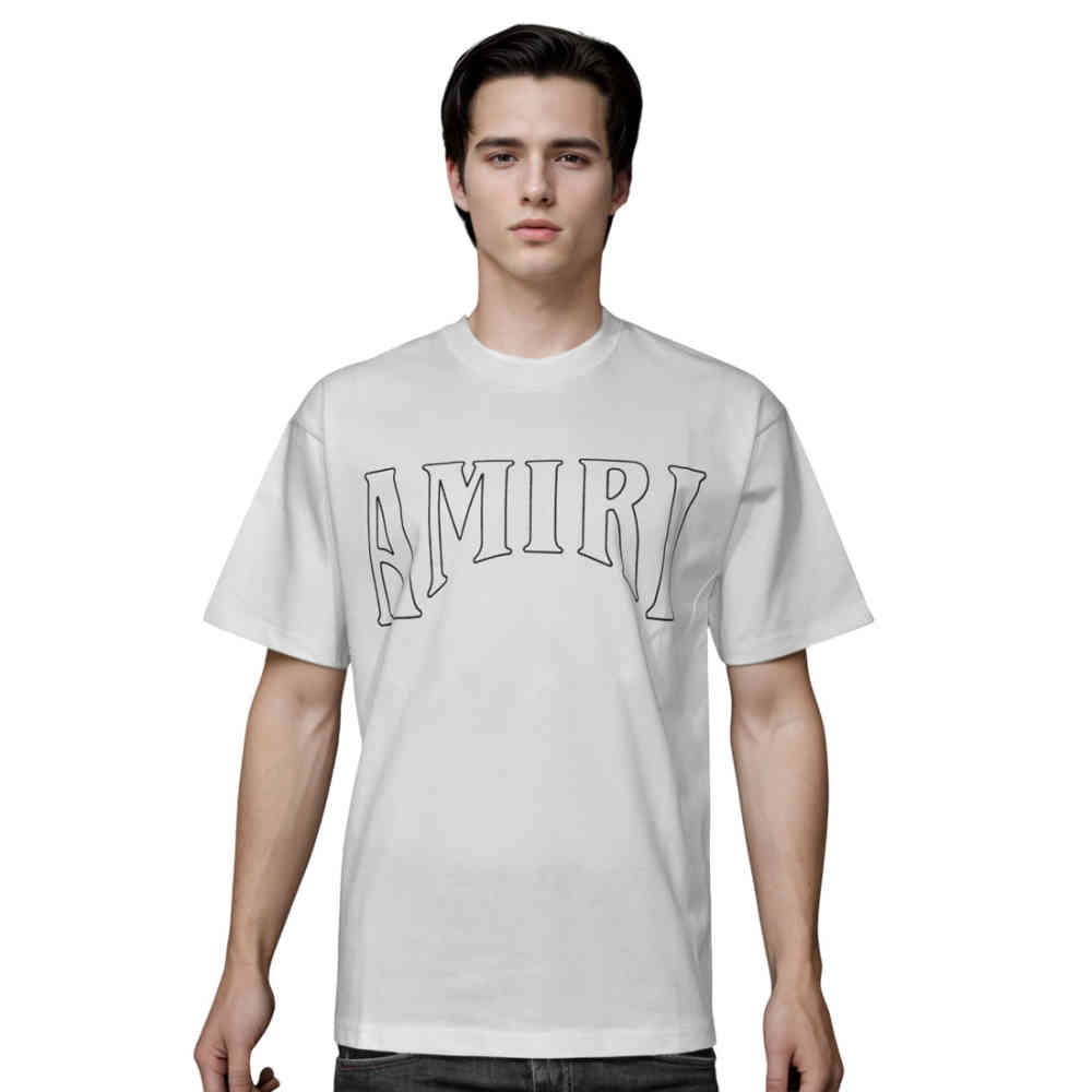 White Amiri Black Premium Quality T-shirt