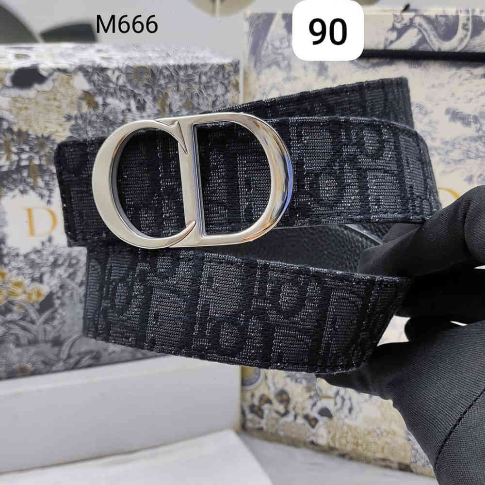 Silver Dior Grey Premium Quality Leather Belt