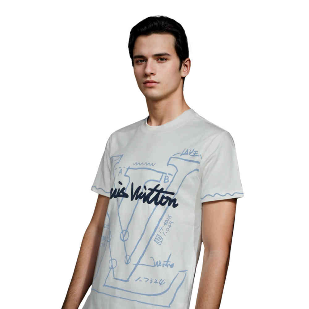 Louis Vuitton White Premium Quality T-shirt-thumb-2