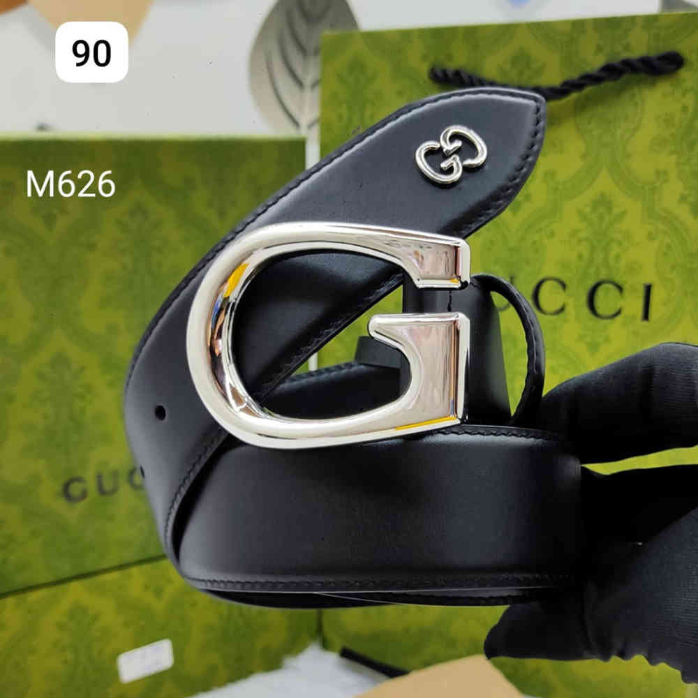 Silver Gucci Golden Premium Quality Leather Belt