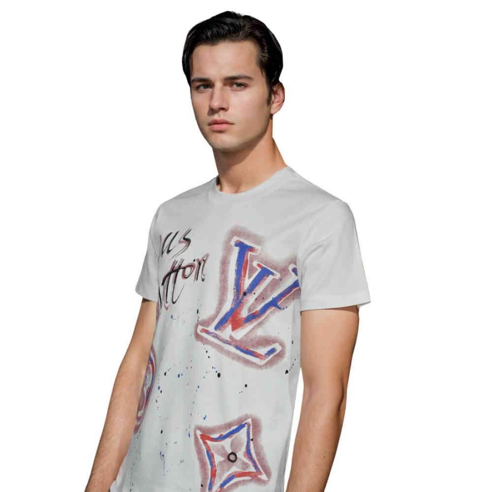 Louis Vuitton White Premium Quality T-shirt-thumb-2