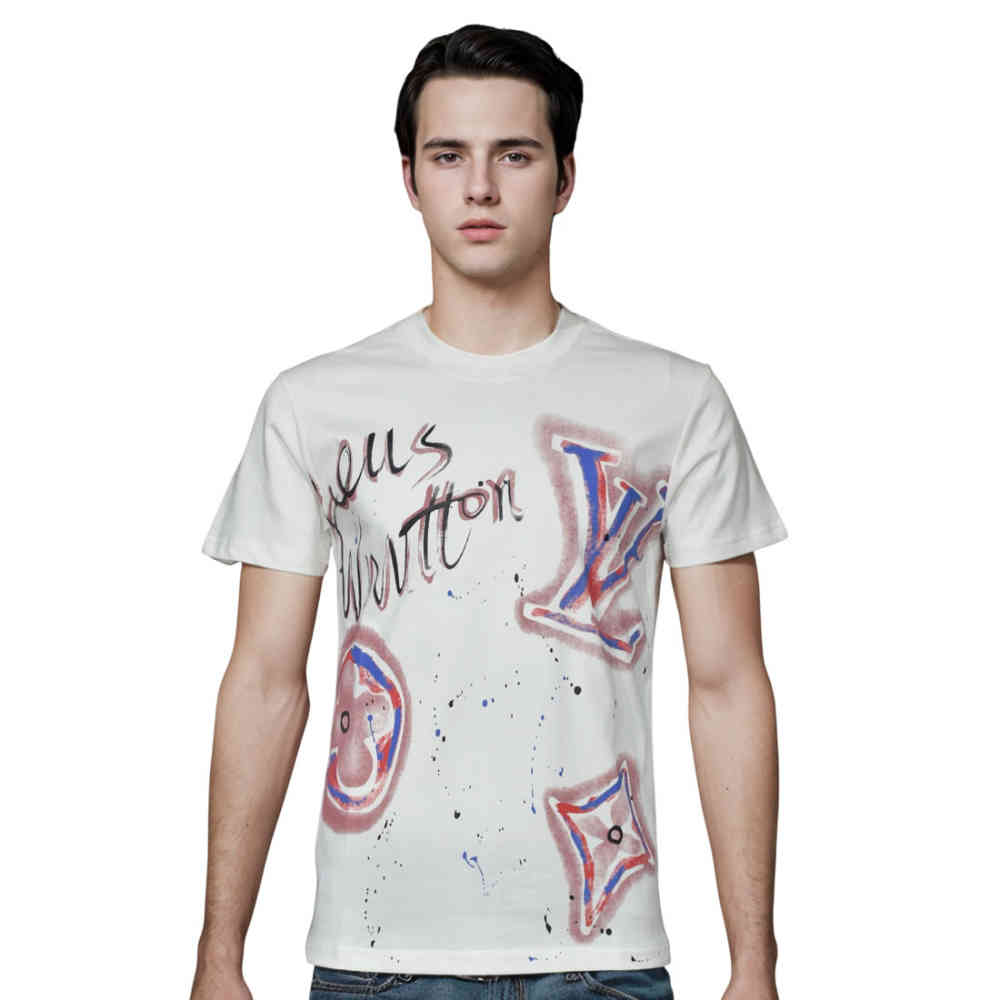 Louis Vuitton White Premium Quality T-shirt-thumb-0