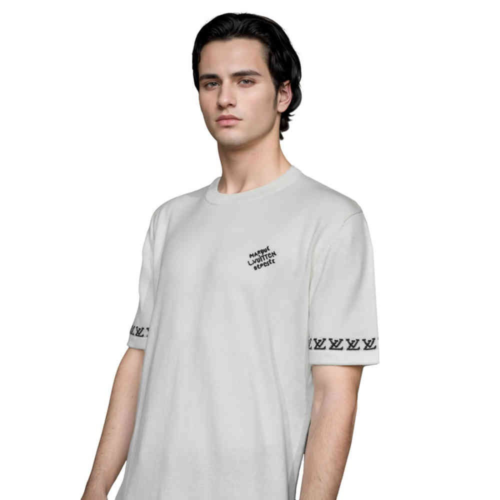 Louis Vuitton White Premium Quality T-shirt-thumb-2