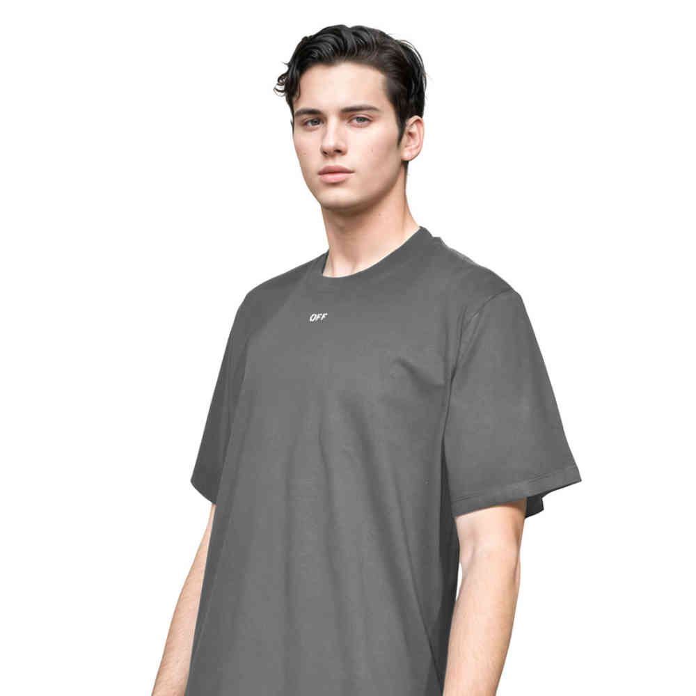 Off-White Dark Grey Premium Quality T-shirt-thumb-2