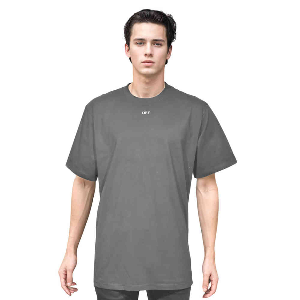 Off-White Dark Grey Premium Quality T-shirt-thumb-0
