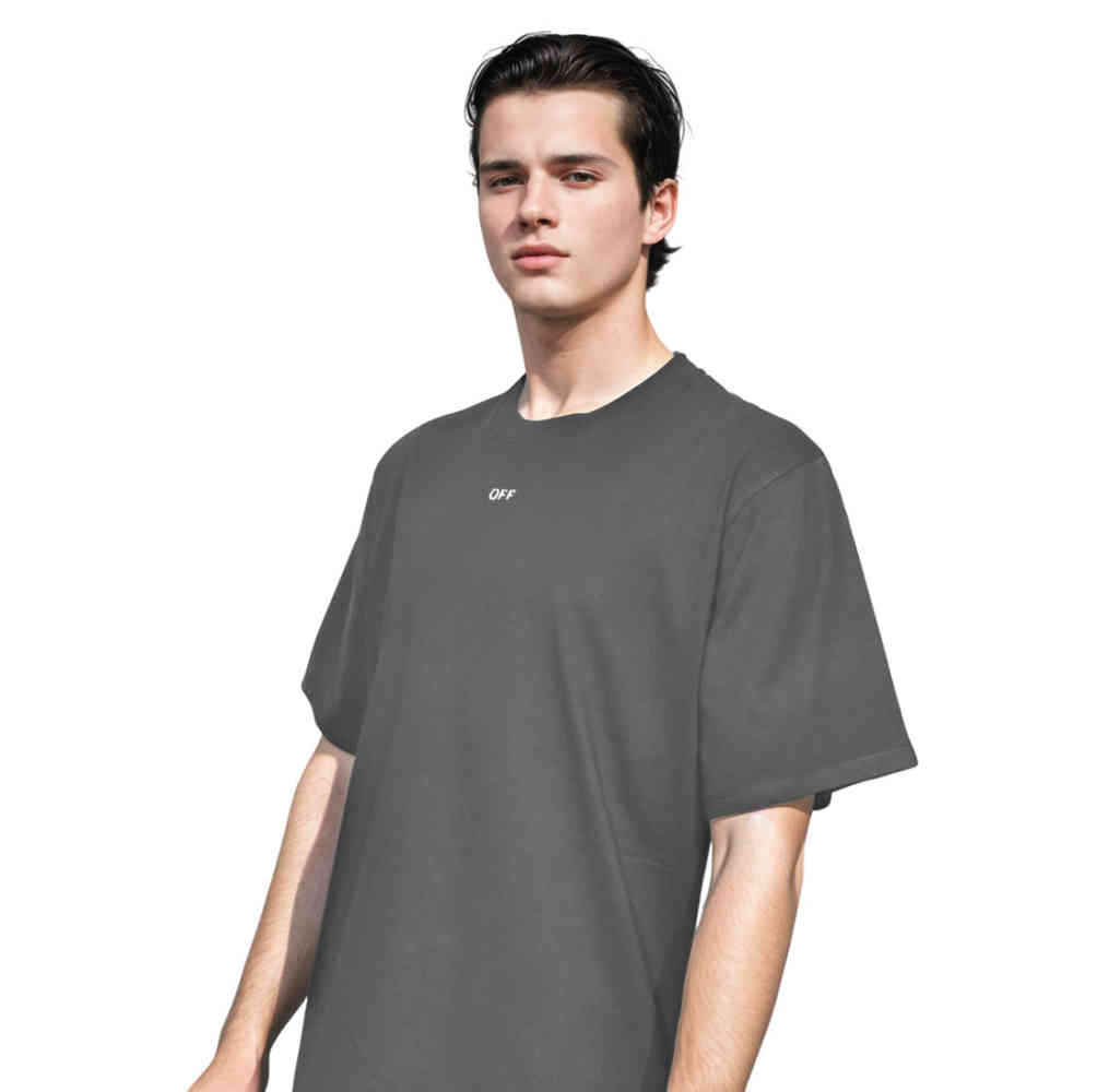 Off-White Dark Grey Premium Quality T-Shirt-2