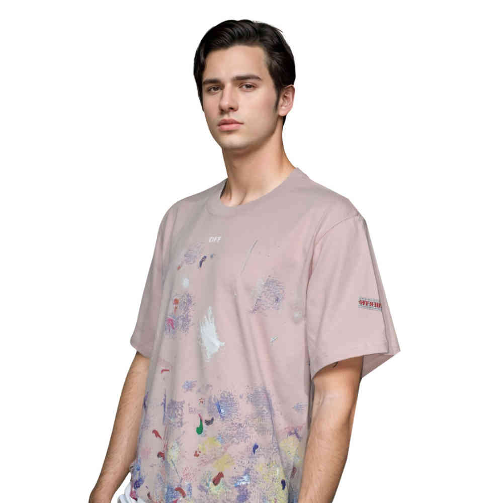 Off-White Pink Premium Quality T-Shirt-thumb-2