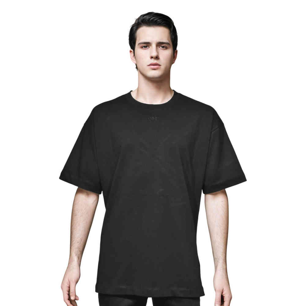 Black Off-White Sky Blue Premium Quality T-shirt